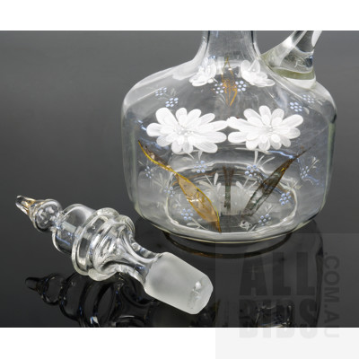 Victorian Hand Painted Glass Decanter