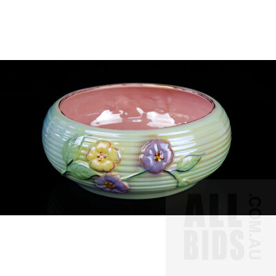 Art Deco Kalmar Lustre Bowl with Floral feature