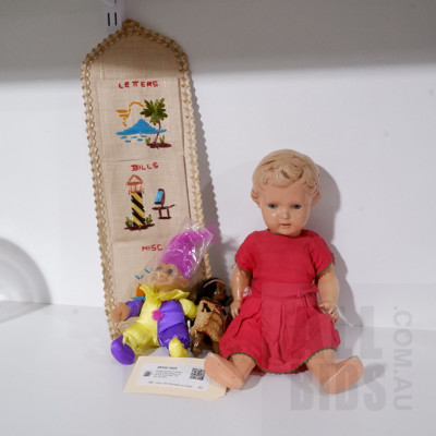 Vintage Germans Schildkrot T44 Doll, New Zealand Tourist Doll, Russ Baby Troll Doll and More