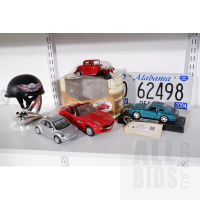 1:24 Porsche 911, Burago Beetle, Bike Lidz Helmet with Stand and More