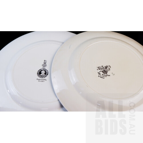 Two Royal Doulton Series Ware Display Plates 'Gaffers' and 'Cap'n Cuttle', 24 and 26.5cm Diameter Respectively