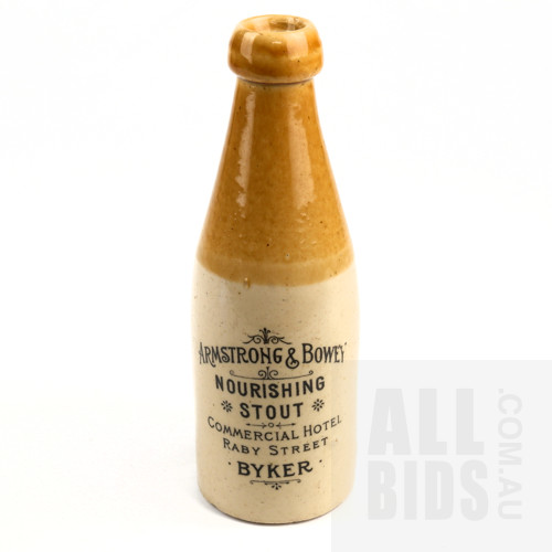 Armstrong and Bowey Stoneware Stout Bottle