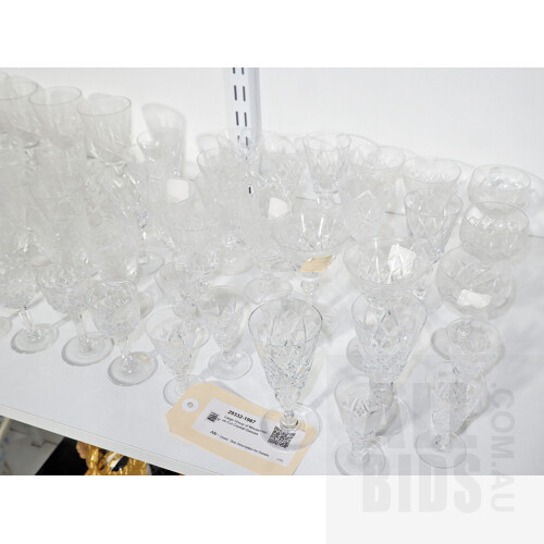 Large Group of Miscellaneous Cut Crystal Glasses