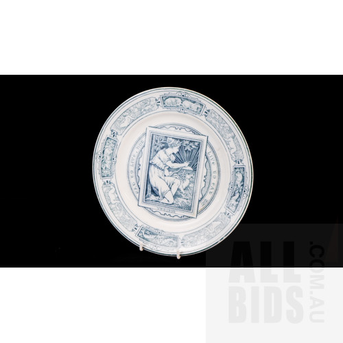 Wedgwood 'Banquet' Series Aesthetic Movement Transfer-Ware Plate Designed by Thomas Allen Circa 1877