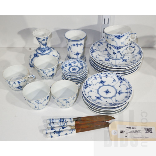 Group of Danish 'Blue Denmark' Porcelain by Royal Copenhagen and Bing and Grondahl