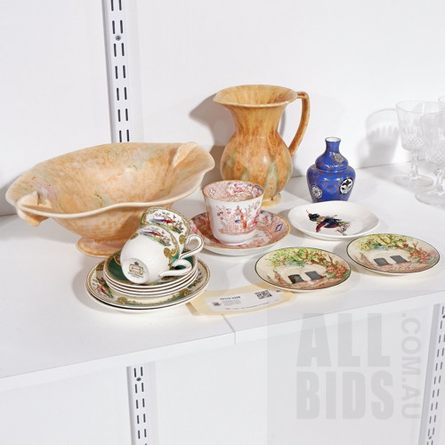 Various English Ceramics Including Beswick (2), Fenton Vase, Doulton Dishes, Brownie Downing, Victorian Transfer Cup & Saucer