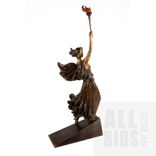 Erte "Liberty, Fearless and Free" Bronze Sculpture, Published by Fine Art Acquisitions 1984, Edition 109/500