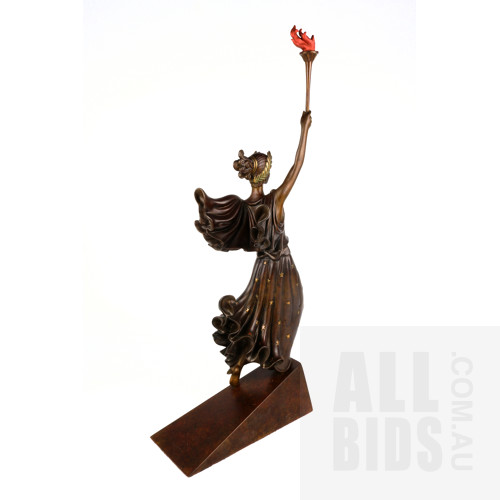 Erte "Liberty, Fearless and Free" Bronze Sculpture, Published by Fine Art Acquisitions 1984, Edition 120/500