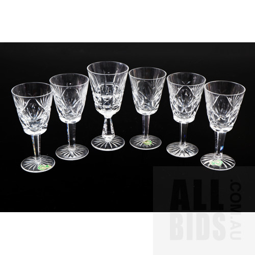 Six Various Signed Waterford Glasses, (4)