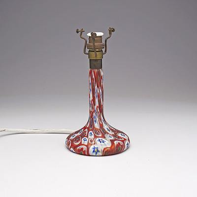 Murano Fratelli Toso Lamp Base with Millefiori Canes, Early to Mid 20th Century