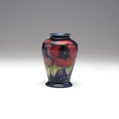 Miniature Moorcroft Pansy Vase