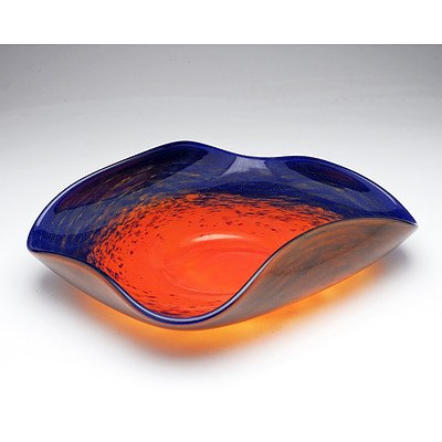 Schneider Le Verre Francais Cased and Internally Decorated Glass Bowl Circa 1925