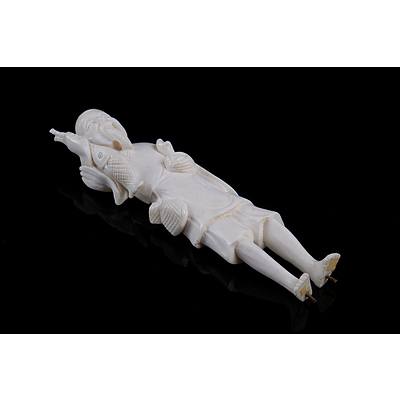 Chinese Ivory Carving of a Fisherman