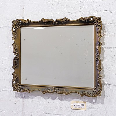 Vintage Bevelled Edge Mirror in Gilded Plaster Frame