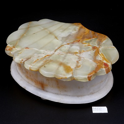 Vintage Alabaster Shell Form Jewellery Box