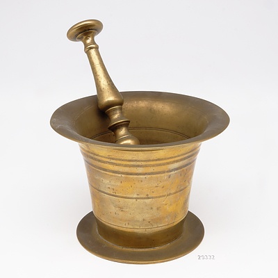 Small Vintage Brass Mortar and Pestle
