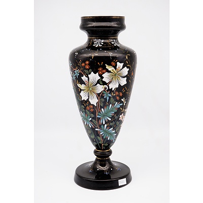 Antique Enamelled Glass Mantle Vase