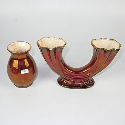 Two Pates Pottery Rouge Royal Vases