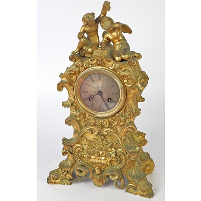 Antique Elkington et Co Paris Ormolu Chiming Mantle Clock