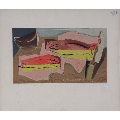Louis MARCOUSSIS (Poland, France 1878-1941) 'Nature Morte' Lithograph Attributed to Mourlot
