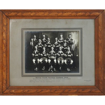 1929 Photograph of the Spring Creek Rangers Football Club, Winners of the J.J. Turner's Cup 1929
