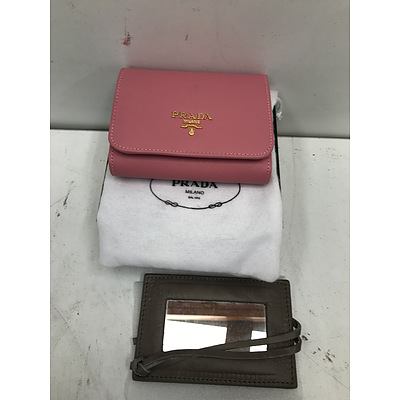 Pink Prada Marked Wallet