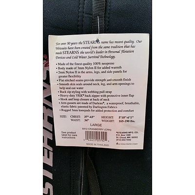 Stearn Defiance Neoprene Wet Suit(size large) - New