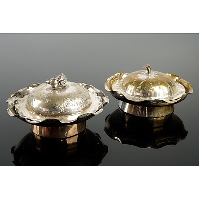 Two Chinese Silver Gilt Dishes