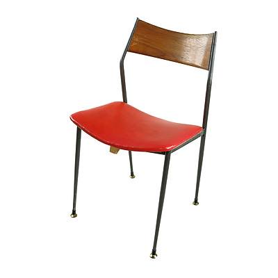 1960s Steel and Tasmanian Blackwood Side Chair Labelled D Wallace & Co.