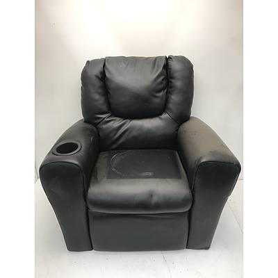 Kids Faux Leather Reclining Arm Chair