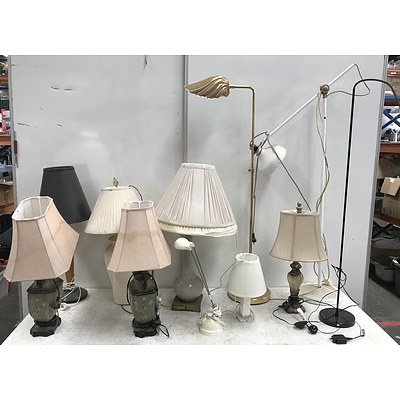 Lot Of Table And Floor Lamps