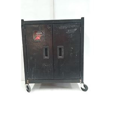 Metal Tool Cabinet On Wheels and Contents