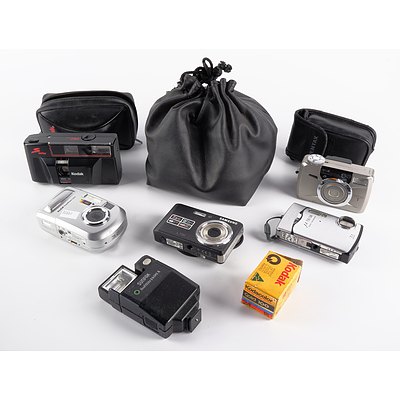 Pentax efina T, Kodak Easyshare C300, Samsung L730, Olympus 790SW Waterproof Digital Cameras, Kodak S Series 35mm Camera and Accessories