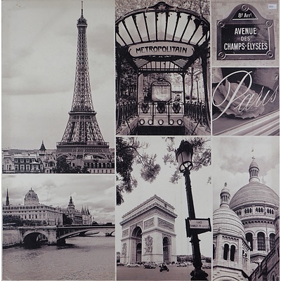 A Digital Print on Canvas Depicting Scenes of Paris