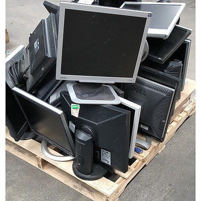 Bulk Lot of Assorted LCD Monitors