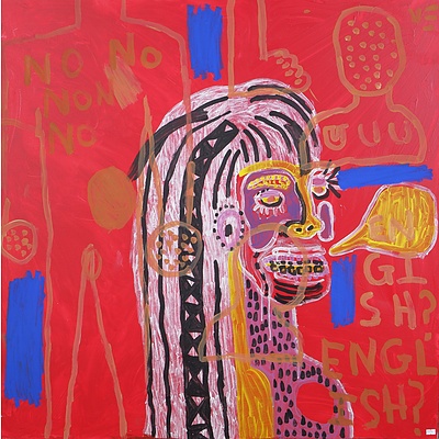 Vika Fifita, Untitled (Homage to Jean-Michel Basquiat), Oil on Canvas