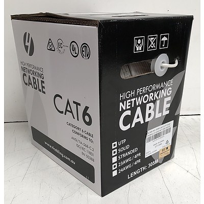 4Cabling 305m CAT6 High Performance Networking Cable Roll - Brand New