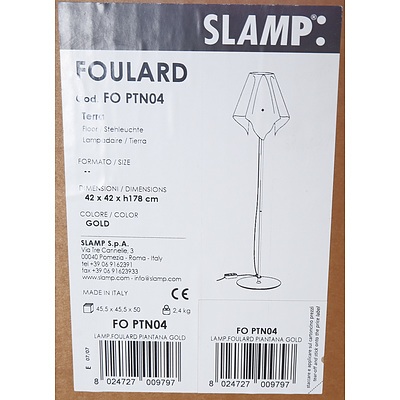 SLAMP Foulard Gold Floor Lamp - Lot of Seven - RRP $4620.00 - Brand New