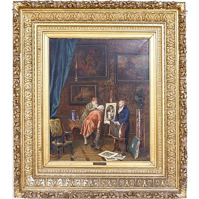 Vincent Stoltenberg Lerche (Norwegian 1837-1892) 'The Experts' Oil on Canvas