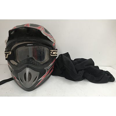 RXT Freedpeed 681 Dirtbike Helmet With Scott Goggles