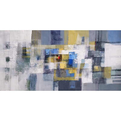 A Large Contemporary Abstract Oil on Canvas Painting, 190 x 110 cm