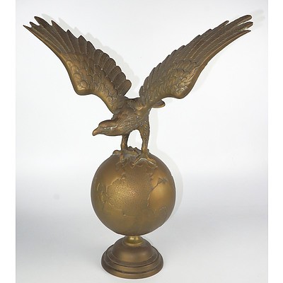 Large Vintage Eagle on Globe Ornament