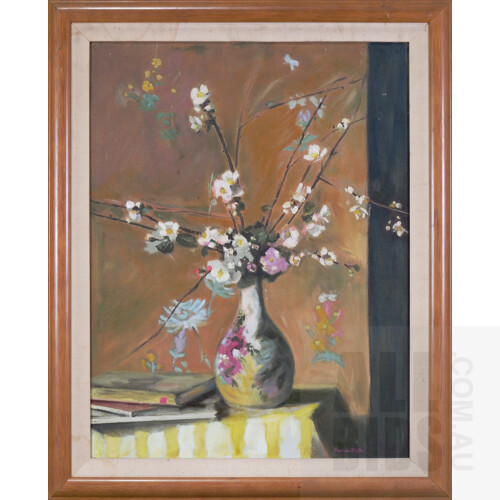 Frances Duffy, The Floral Jug, Oil on Canvas, 70cm H x 54 W