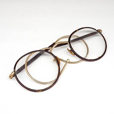 Pair of Tortoise Shell and 9ct Yellow Gold Spectacles