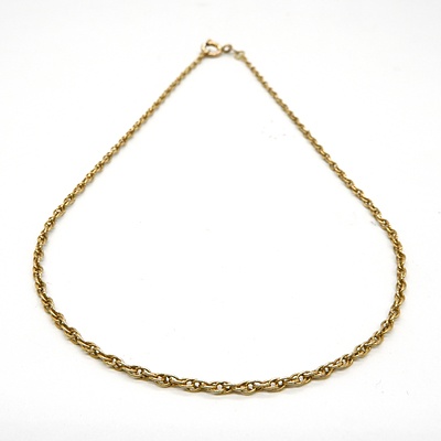 18ct Yellow Gold Double Curb Link Chain, 2.3g