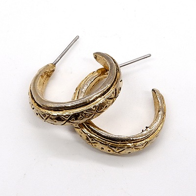 Pair of Gold Plated Hoop Earrings