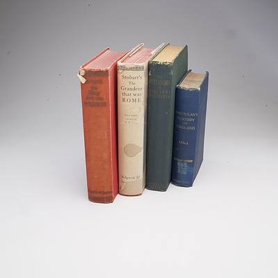 Four Hardcover Vintage History Books Including Stobarts The Glory that was Greece, Macaulays History of England, 1889 and More