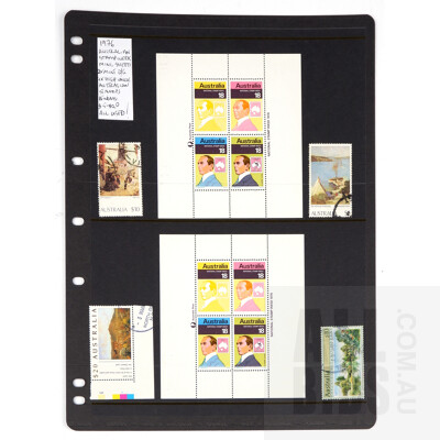 2 x 1976 Australian Stamp Week Mini Sheets and 4 x High Value Australian Stamps