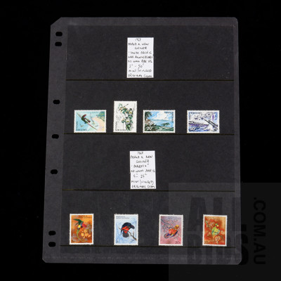 Two 1967 Papua New Guinea South Pacific War Anniversary and Parrots Stamp Sets