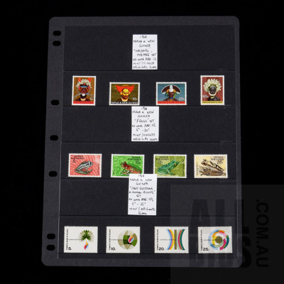 Three 1968 Papua and New Guinea National Heritage, Frogs and Free Elections Stamp Set